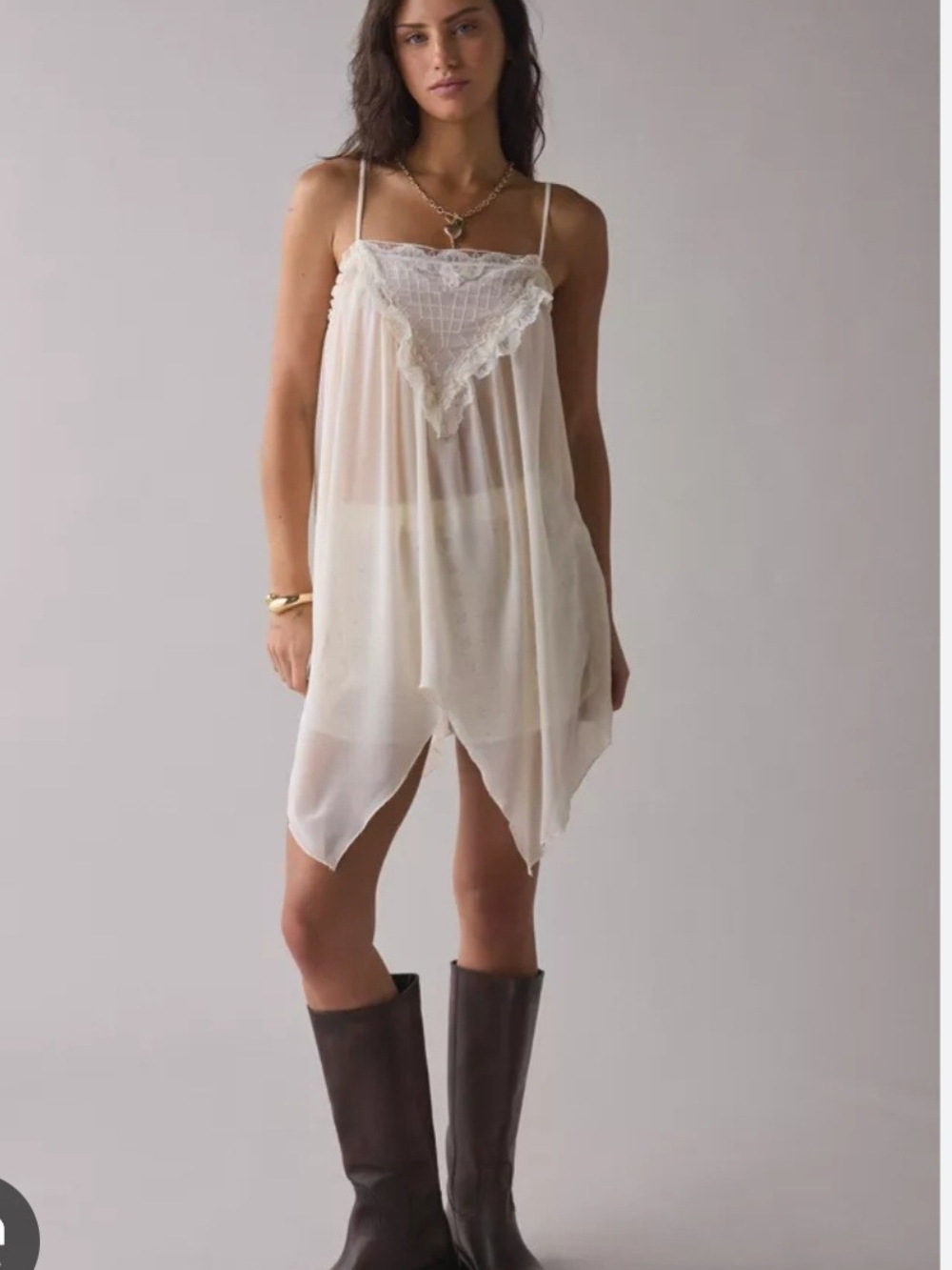URBAN OUTFITTERS SHEER SLIP DRESS PINK SIZE SMALL